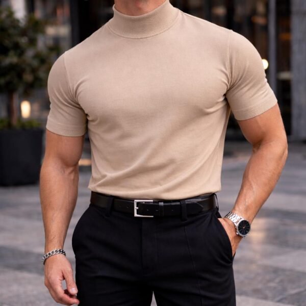 Bluzë Premium Roll-Neck Slim Fit – Elegancë Moderne