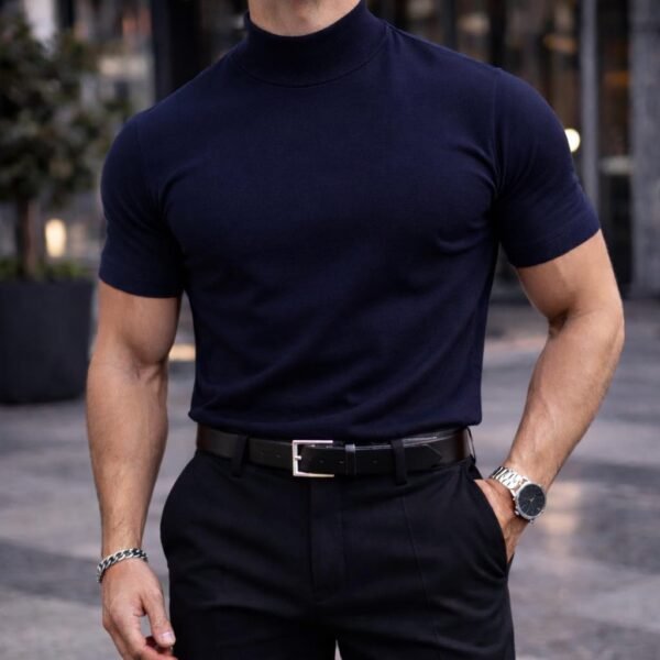 Bluzë Premium Roll-Neck Slim Fit – Elegancë Moderne