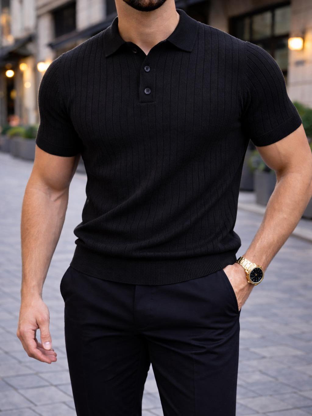 Polo Knit Premium me Pulla – Slim Fit