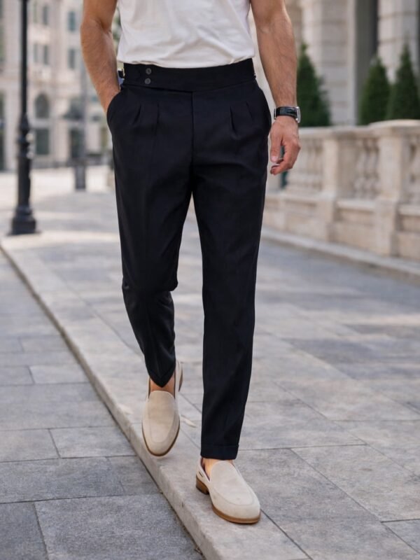 Pantallona Premium Double Button High Waist – Slim Fit Elegante