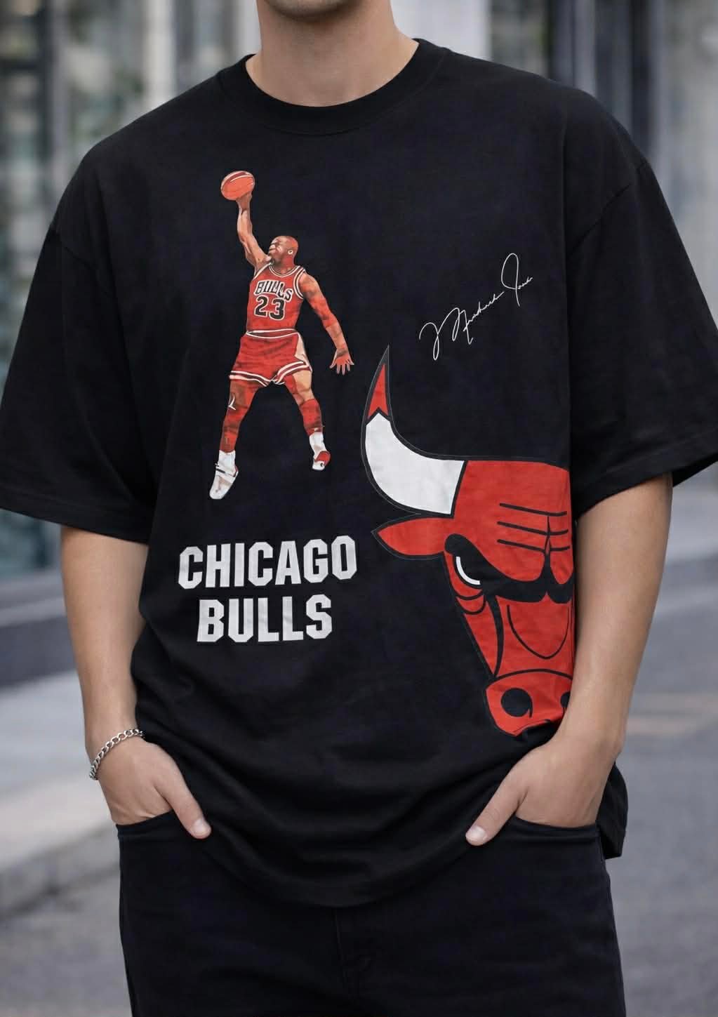 Bluzë Oversize Chicago Bulls – Streetwear Ikonik