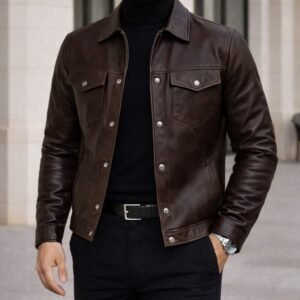 Premium Leather Trucker Jacket