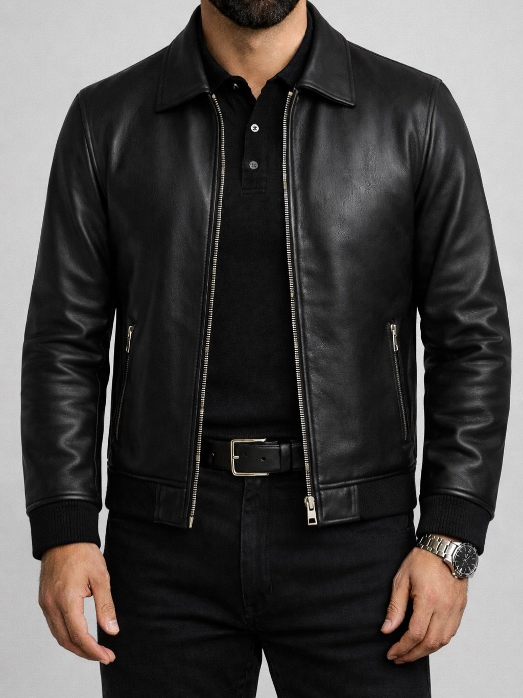 Premium Black Leather Jacket