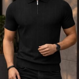 Elite Zip Polo – Modern Texture Collection