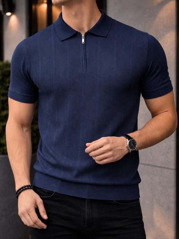 Elite Zip Polo – Modern Texture Collection