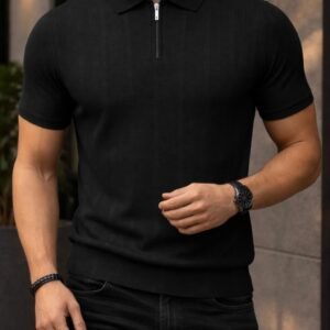 Elite Zip Polo – Modern Texture Collection