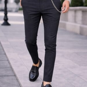 Pantallona Klasike Slim-Fit në Ngjyrë Antracit – Stil Modern & Urban
