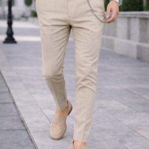 Pantallona Slim-Fit në Ngjyrë Bezhe – Elegancë Verore & Stil i Pastër