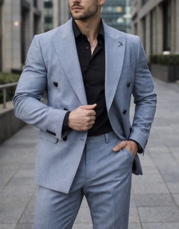 Kostum Ice Blue Elite – Double Breasted Luxury