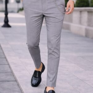 Pantallona Slim-Fit në Ngjyrë Gri – Elegancë Klasike & Stil i Pastër