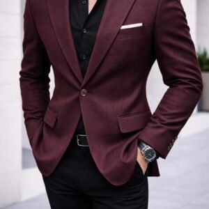 Xhaketë Elegante në Ngjyrë Vjollcë (Burgundy) me Stil Modern