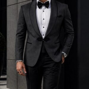 Kostum smoking elegant antracit për meshkuj – stil luksoz dhe formal