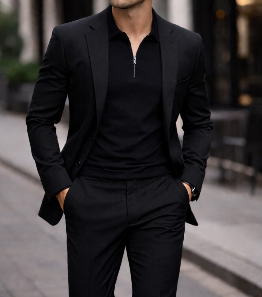 Sako Elegante Slim-Fit – Total Black Premium Look