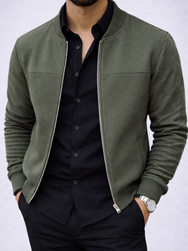 Xhaketë Bomber Premium me Zinxhir – Stil Modern & Elegant