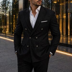 Kostum Elegant Mashkullor me Vija – Stil Modern dhe Luksoz
