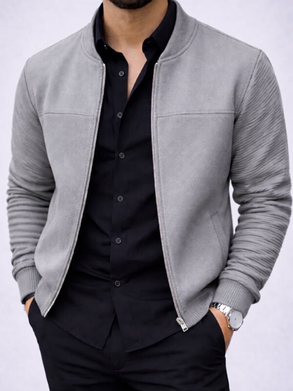 Xhaketë Bomber Premium me Zinxhir – Stil Modern & Elegant