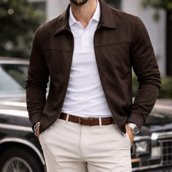 Xhaketë Premium Zip Leather Look