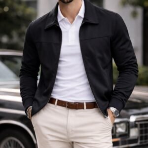 Xhaketë Premium Zip Leather Look