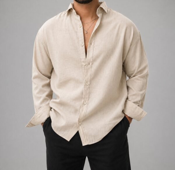 Këmishë Linen Premium për Meshkuj – Stil Elegant & Casual