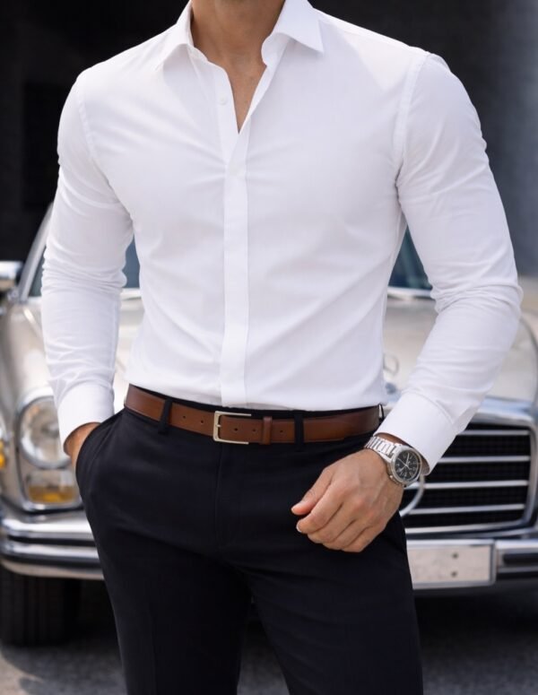 Këmishë Elegante Slim-Fit Për Meshkuj