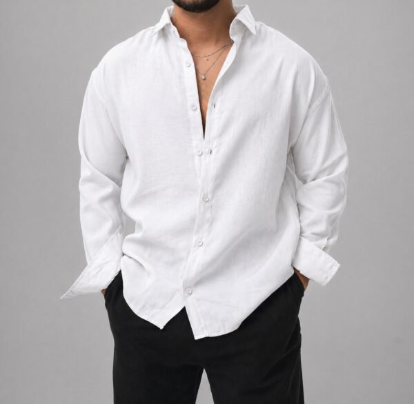 Këmishë Linen Premium për Meshkuj – Stil Elegant & Casual
