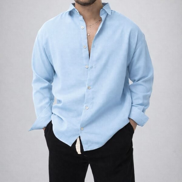 Këmishë lino (linen) premium – stil veror elegant dhe i freskët