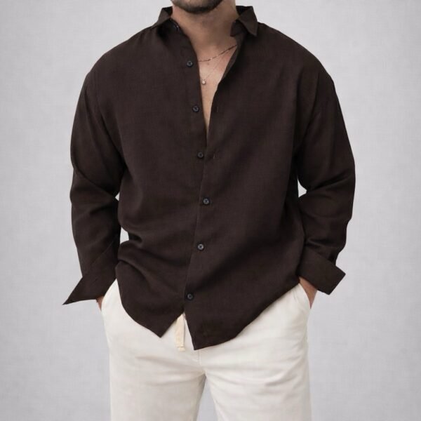 Këmishë lino (linen) premium – stil veror elegant dhe i freskët