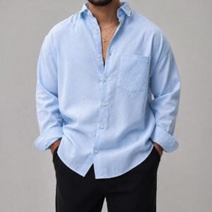 Këmishë Linen Casual me Xhep për Meshkuj