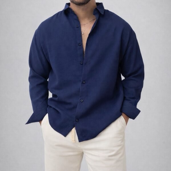 Këmishë lino (linen) premium – stil veror elegant dhe i freskët