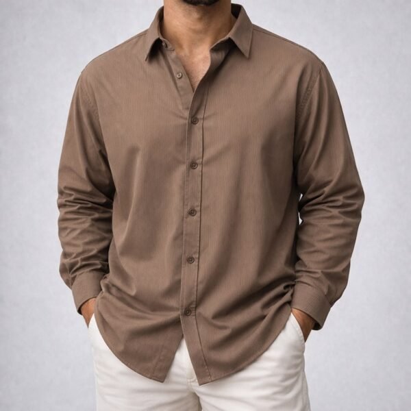 Këmishë elegante për meshkuj me mëngë të gjata – stil modern casual