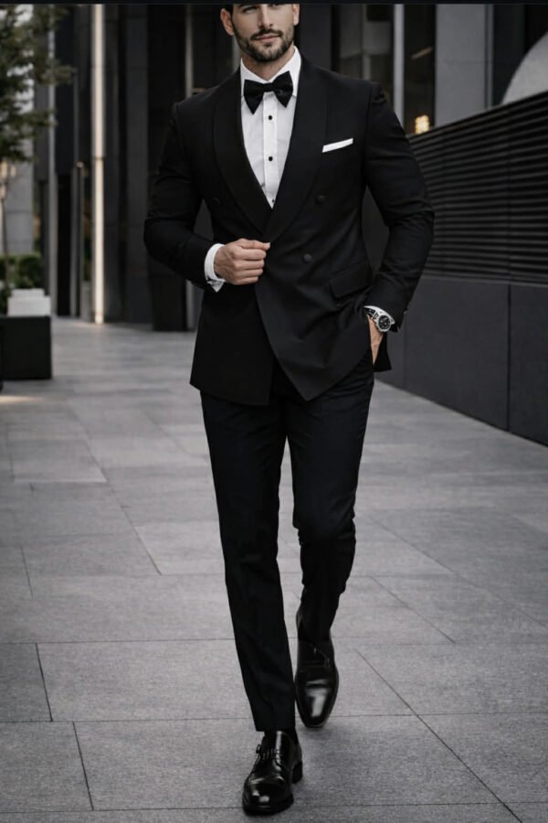 Kostum i Zi Smoking Premium – Elegancë Klasike për Black Tie Events