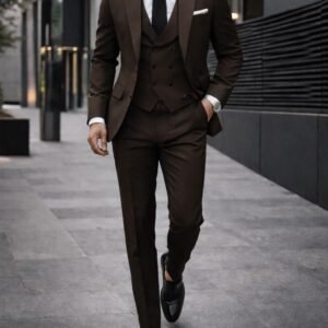 Kostum Elegant Kafe me Jelek – Stil Modern & Luksoz