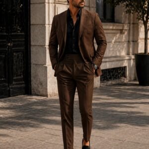 Kostum elegant kafe për meshkuj – stil modern dhe luksoz