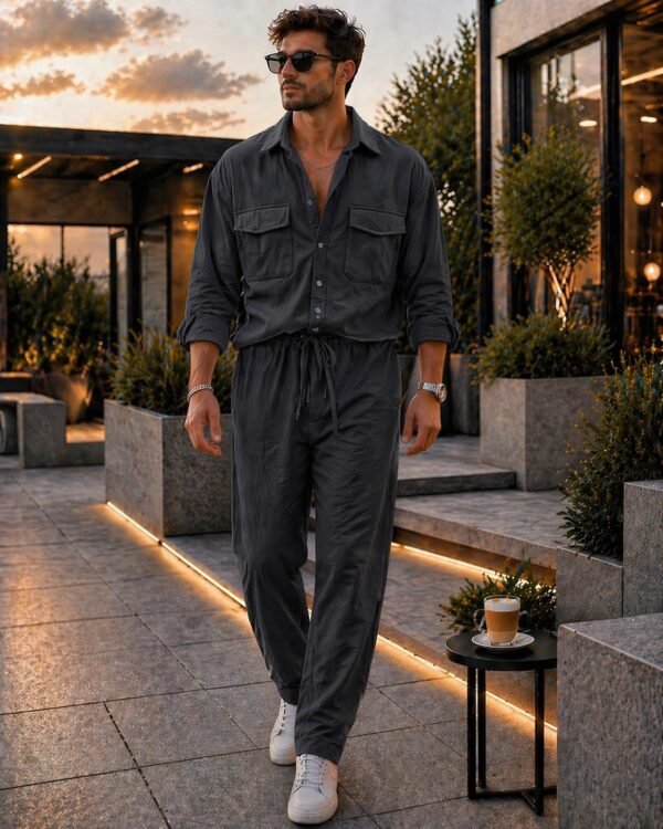 Set Premium Linen me Dy Xhepa – Relaxed Fit