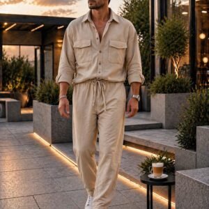 Set Premium Linen me Dy Xhepa – Relaxed Fit