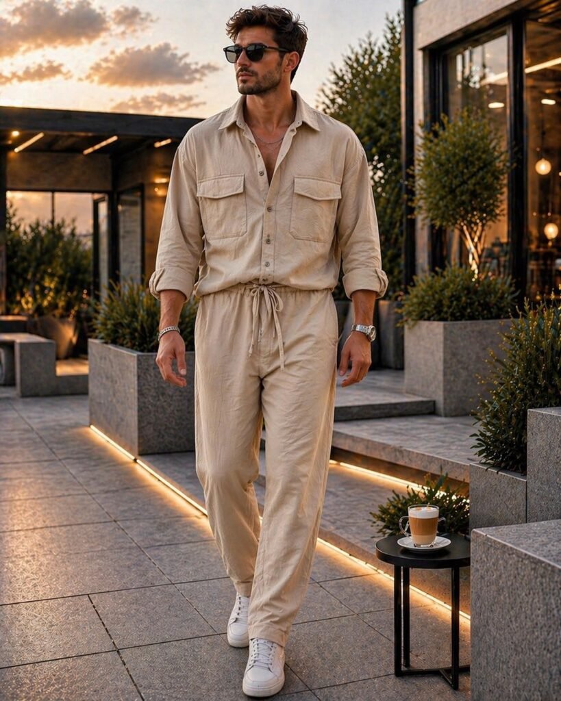 Set Premium Linen me Dy Xhepa – Relaxed Fit