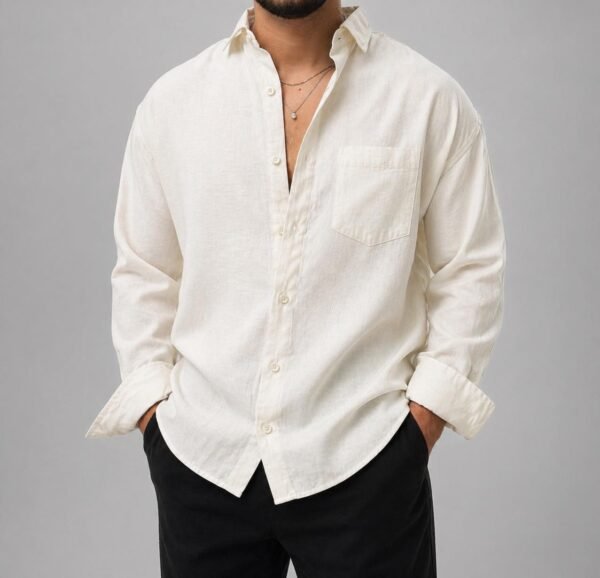 Këmishë Linen Casual me Xhep për Meshkuj