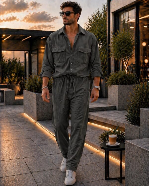 Set Premium Linen me Dy Xhepa – Relaxed Fit