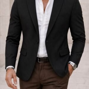 Sako Premium Mashkullor i Zi – Slim Fit, Elegancë Klasike & Versatile