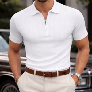 Essential Zip Ribbed Polo Collection