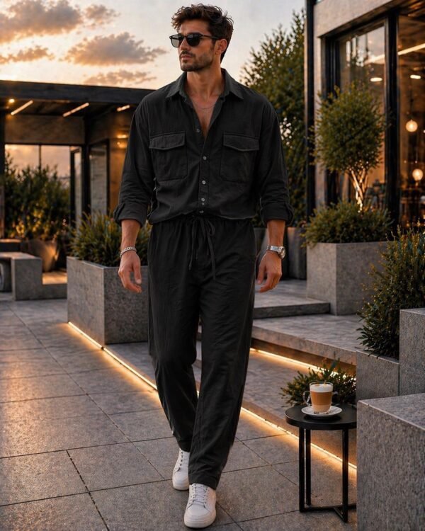 Set Premium Linen me Dy Xhepa – Relaxed Fit