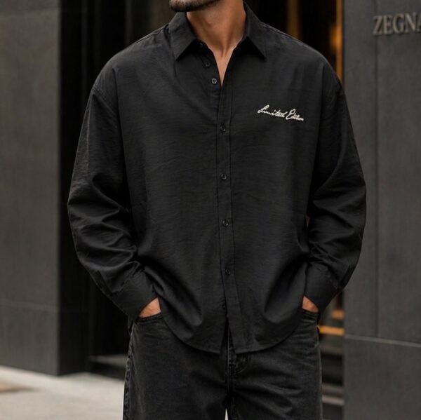 Këmishë Premium Black Relaxed Fit