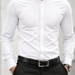 Këmishë Premium Mandarin Collar Slim Fit