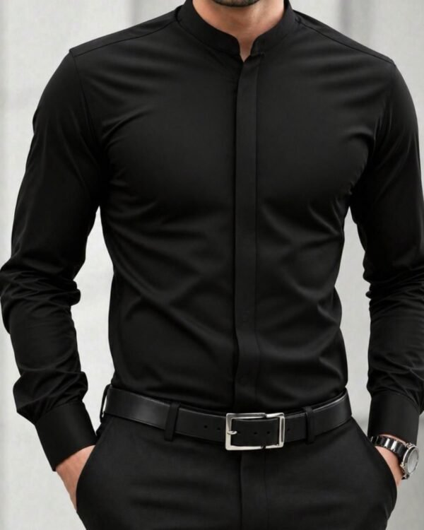 Këmishë Premium Mandarin Collar Slim Fit