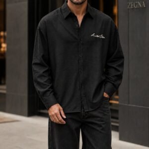 Këmishë Premium Black Relaxed Fit