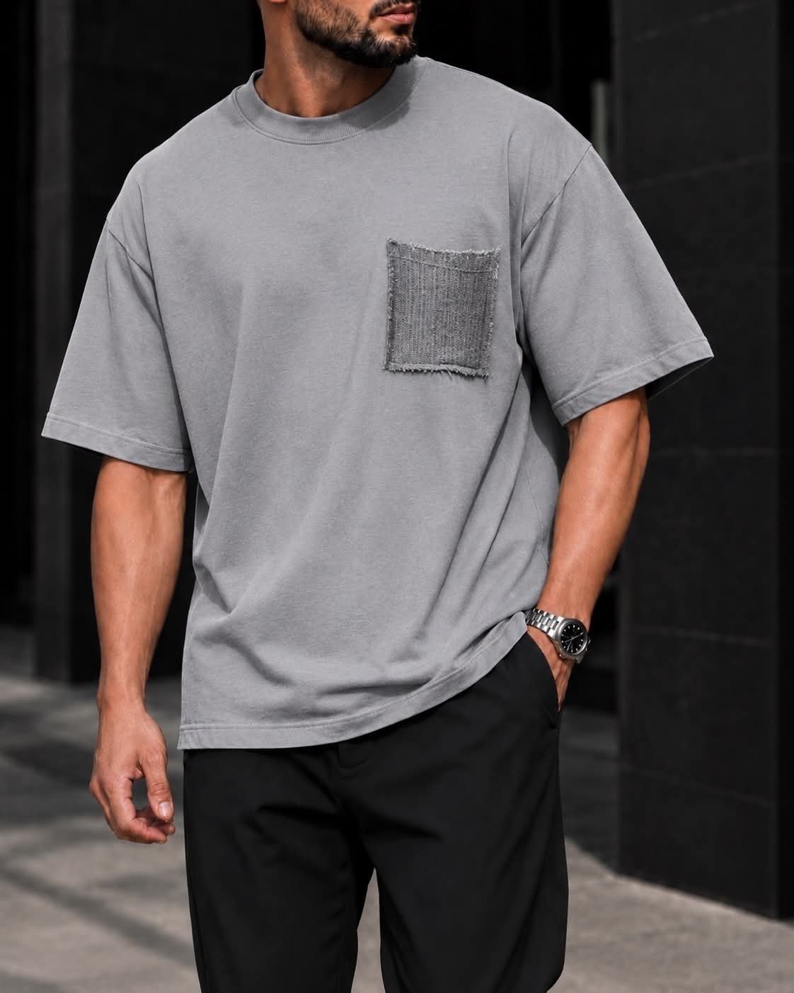 Maicë Oversize Premium me Xhep Dekorativ