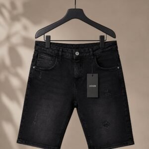 Shorts Denim Premium Black – Distressed Style