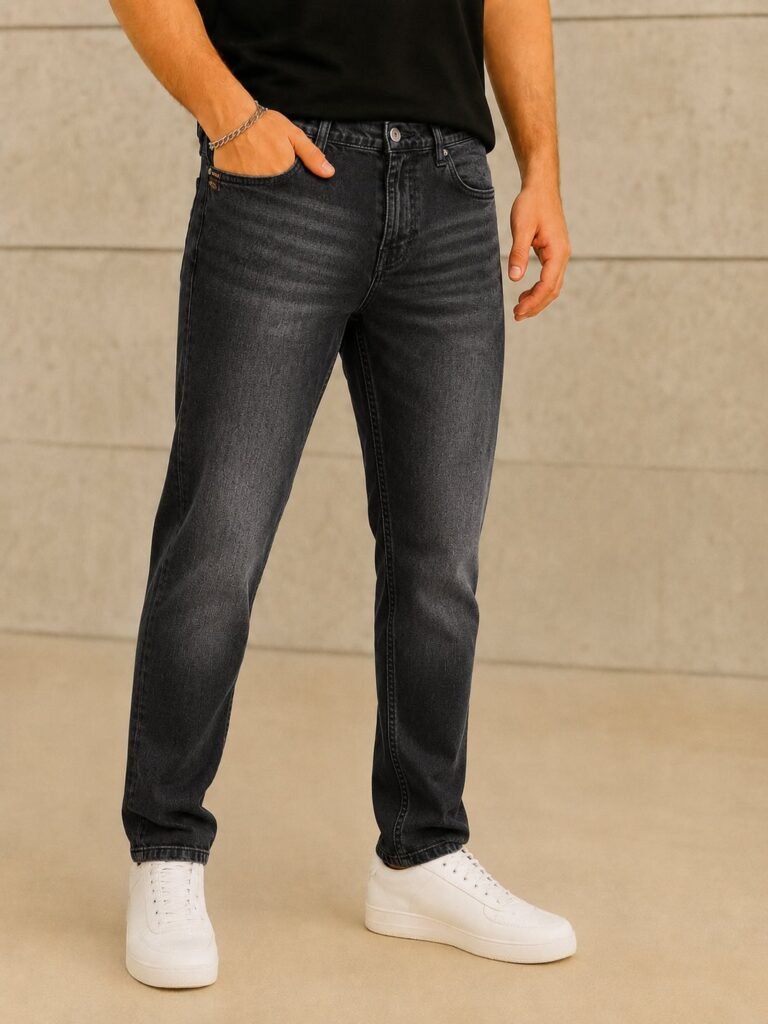 Xhinse Black Washed Straight Fit – Premium Denim