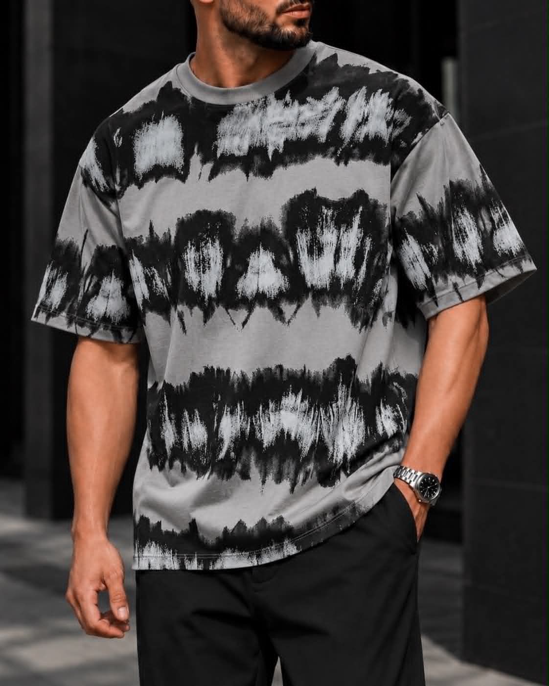 Maicë Oversize Tie-Dye Grey & Black – Urban Brush Style
