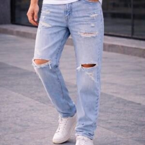 Urban Washed Light Blue Ripped Jeans